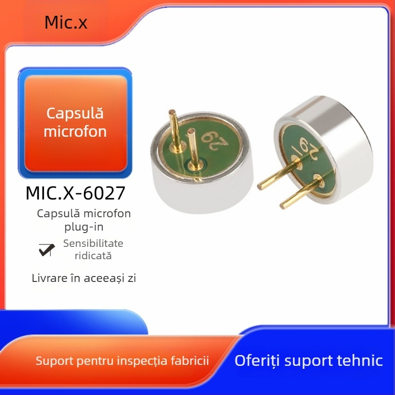 6027 capsulă microfon electret condensator, omnidirecțională, sensibilitate înaltă