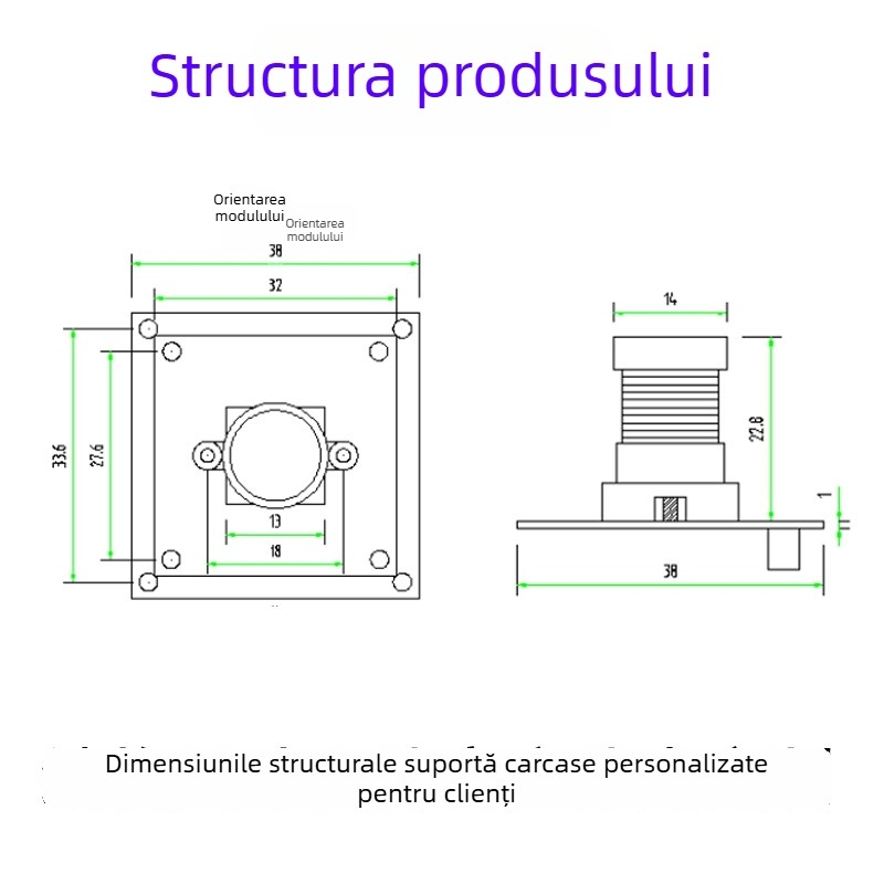 Modul cameră USB 16MP, rezoluție 4K, captură de documente de înaltă definiție și detecție a pielii.