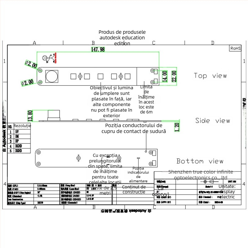 Cameră USB PTZ inteligentă, cu autofocus, microfon încorporat, USB 2.0, 30 FPS, personalizare OEM