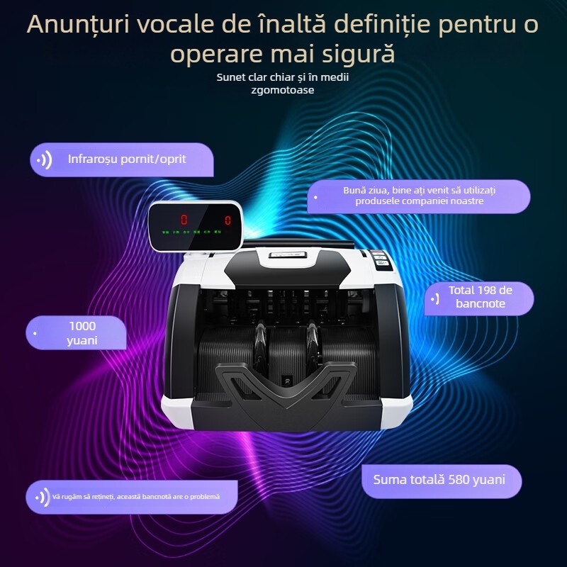Comet R1Pro mașină de numărat bani și verificare a bancnotelor cu voce inteligentă