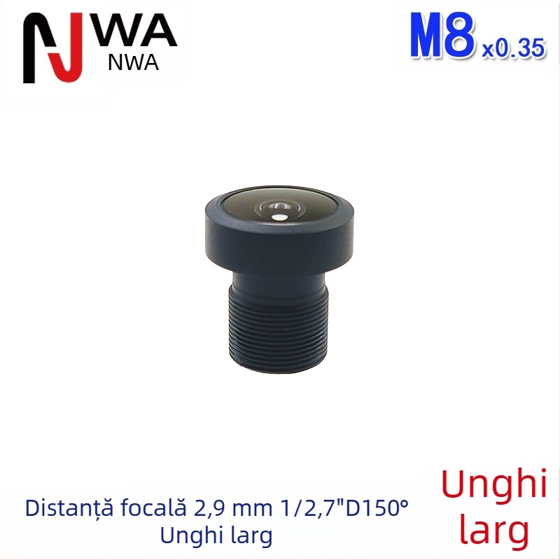 Interfață M7, lentilă cu focalizare fixă de 2.9 mm pentru citire coduri, senzor 1/2.7 inch, unghi de vizualizare 150°