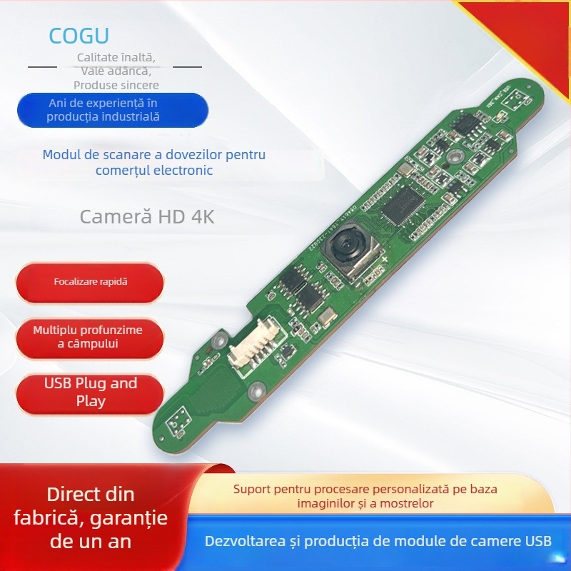 1080p USB cameră pentru documente cu autofocus, fără driver, cameră inteligentă pentru utilizare în interior, model GU-0021