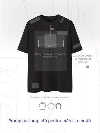 Tricou bărbați cu mânece scurte, personalizare OEM, imprimare logo și broderie, pentru uniforme de grup în loturi mici, conform desenelor și mostrelor