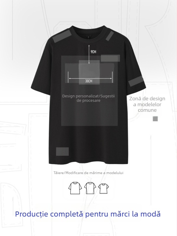 Tricou bărbați cu mânece scurte, personalizare OEM, imprimare logo și broderie, pentru uniforme de grup în loturi mici, conform desenelor și mostrelor