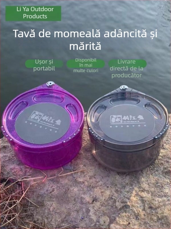 Tavă magnetică pentru momeliă de 22 cm, adâncită și mărită, cu 15 magneți, complet acoperită, pentru cutie de pescuit și accesorii pentru scaunul de pescuit