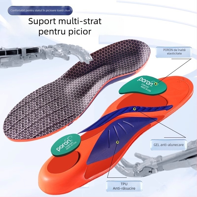 Talpă cu suport pentru arc pentru picioare plate, confortabilă pentru stat îndelungat – talpă integrală din PU pentru pantofi sport și casual