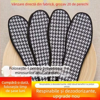 Tălpi cu cărbune de bambus pentru deodorare, absorbante, respirabile, parfumate, universale pentru bărbați și femei, mărimi 35-46