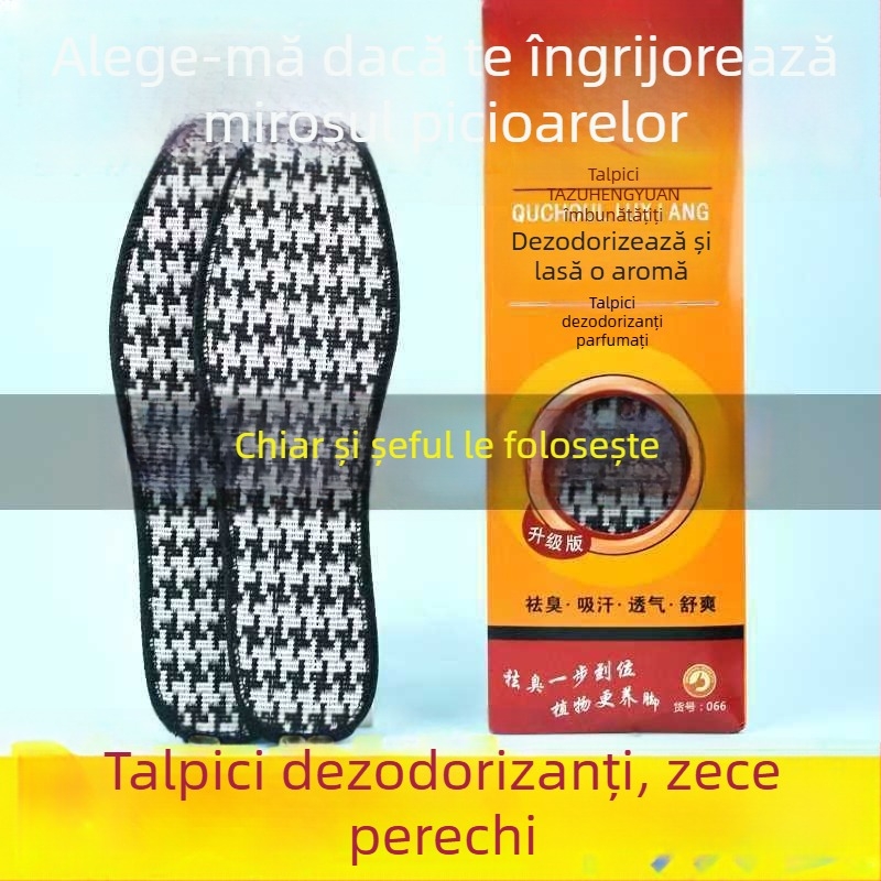Tălpi cu cărbune de bambus pentru deodorare, absorbante, respirabile, parfumate, universale pentru bărbați și femei, mărimi 35-46