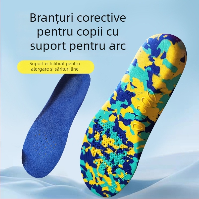 Tălpi ortopedice EVA pentru copii – susținere arc și control pronatie internă/externală, tălpi respirante cu absorbție a șocurilor