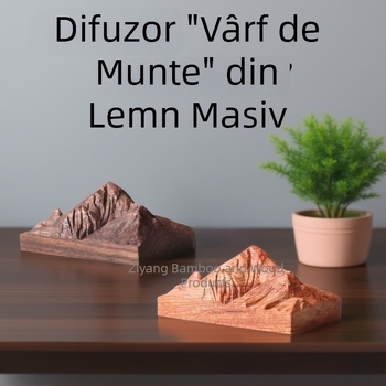 Difuzor de aromă din agarwood, cu design vârf de munte, din lemn