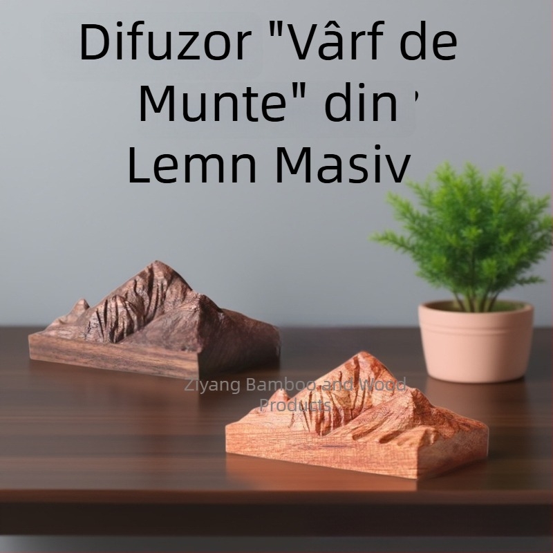 Difuzor de aromă din agarwood, cu design vârf de munte, din lemn