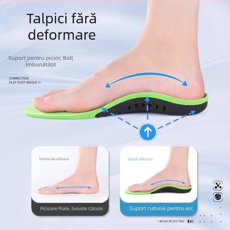 Talpă cu suport de arc îngroșat pentru încălțăminte sport, absorbantă la transpirație, amortizare, respirabilă, cu elasticitate înaltă, talpă ortopedică pentru arc