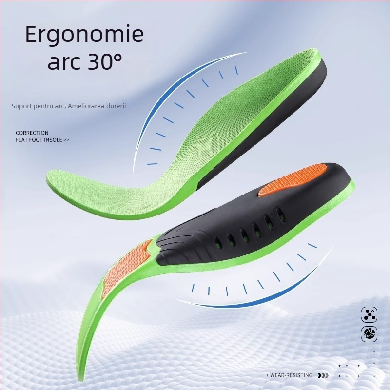 Talpă cu suport de arc îngroșat pentru încălțăminte sport, absorbantă la transpirație, amortizare, respirabilă, cu elasticitate înaltă, talpă ortopedică pentru arc
