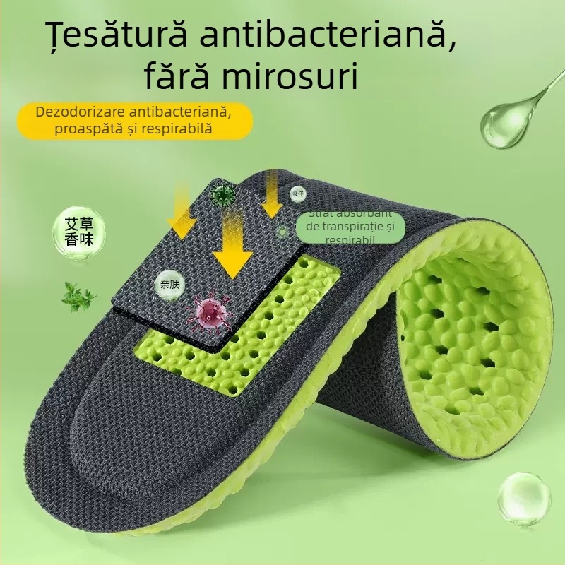 Talpă pentru încălțăminte cu deodorare, antibacteriană, ultra-moale, controlul mirosurilor, respirabilă, absorbție a transpirației, absorbție a șocurilor, pentru bărbați și femei, potrivite pentru sport și antrenamente de vară