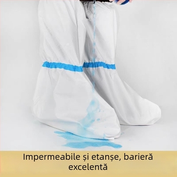 Coveruri de încălțăminte de unică folosință, înalte, cu dungi albastre, izolație, impermeabile, protecție împotriva murdăriei și prafului