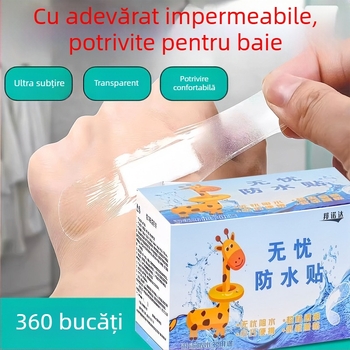Bandaj impermeabil pentru sugari și copii – transparent, respirabil, cu aderență ridicată, invizibil, anti frecare, pentru baie și înot.