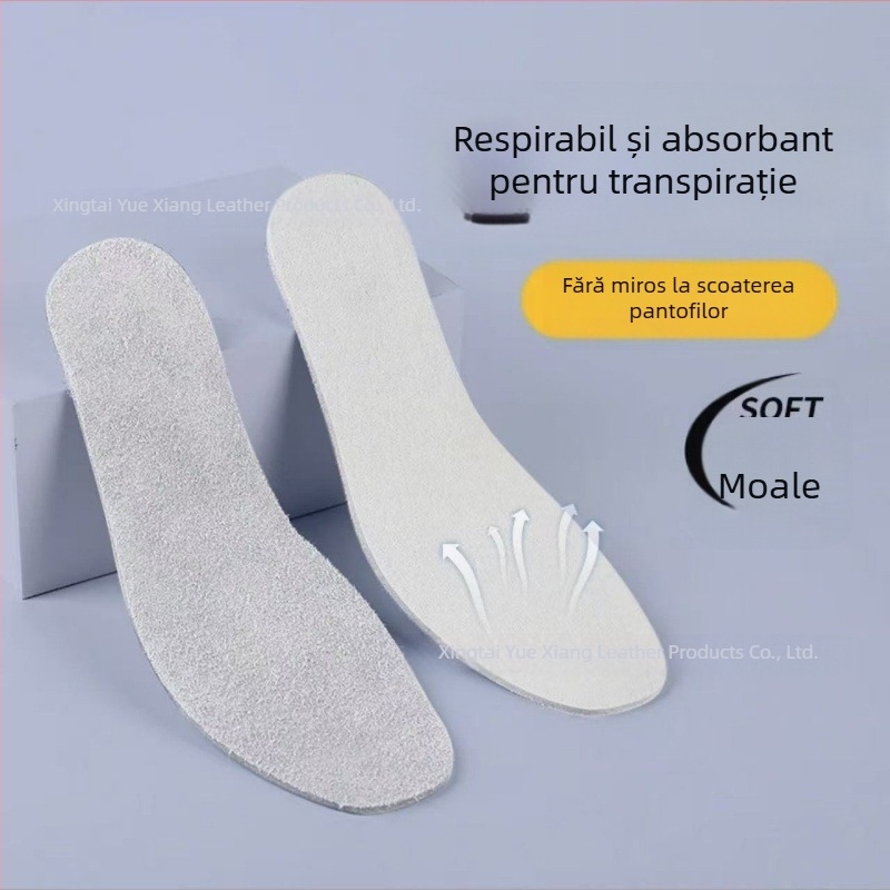 Talpă interioară din piele de vită pentru încălțăminte – absorbția transpirației, deodorare, respirabilă, îngroșată, amortizare, pentru pantofi din piele, Unisex, primăvară-vară