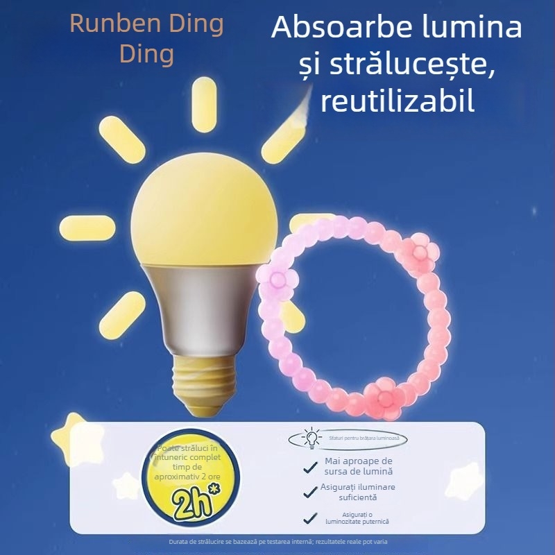 Brățară strălucitoare cu ulei esențial pentru copii și adulți, protecție împotriva țânțarilor în aer liber, cu lichid repelent