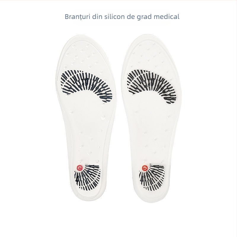 Tălpi din silicon cu lungime întreagă, moi și groase, absorbție a șocurilor, masaj, pentru pantofi sport și ameliorarea durerii