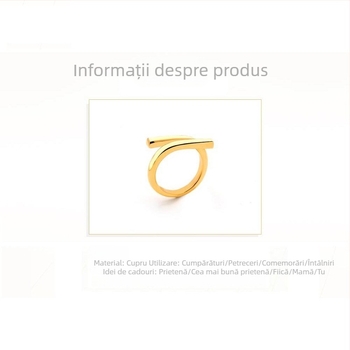 Inel geometric din cupru, placat cu electroplacare – accesoriu de modă unisex