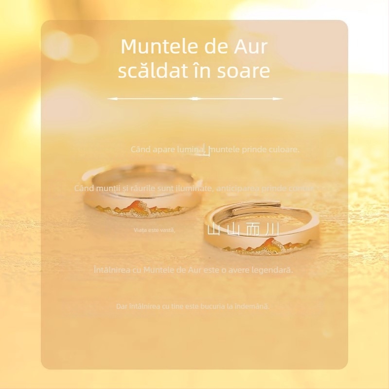 Inel de cuplu din argint S999 cu gravură, design unic, inel unisex pentru Ziua Îndrăgostiților
