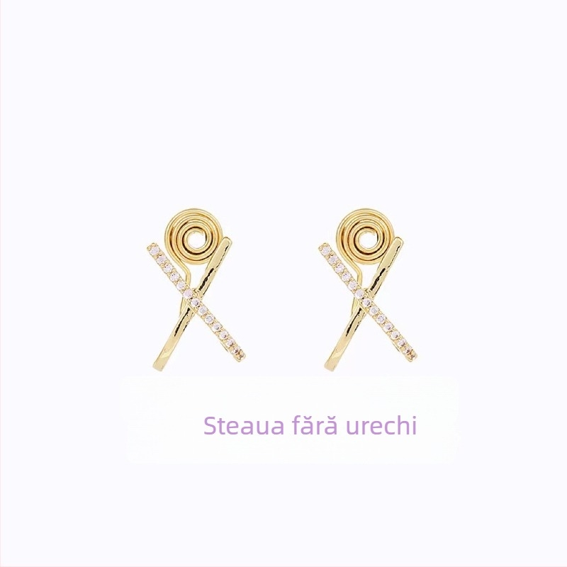 Lh-0039 Cercei clip pentru femei, fără piercing, zirconiu micro-incrustat, stil minimalist, lux discret