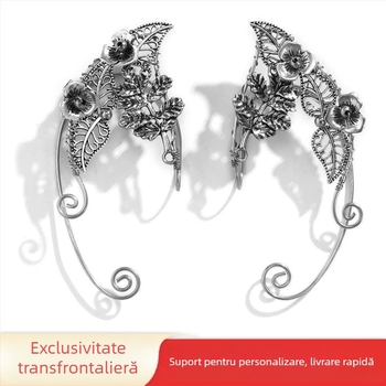 Ruyue Cercei clip-on geometrici pentru femei – stil elf, fără găuri în lob