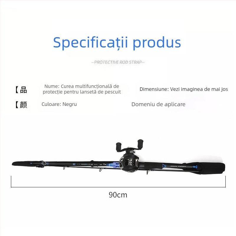 Husă protectoare pentru undițe de pescuit cu curea de depozitare