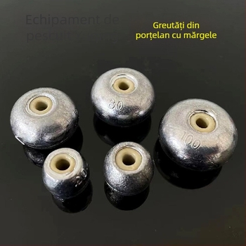 Plumb ceramic în formă de măslină cu orificiu pentru firul de pescuit