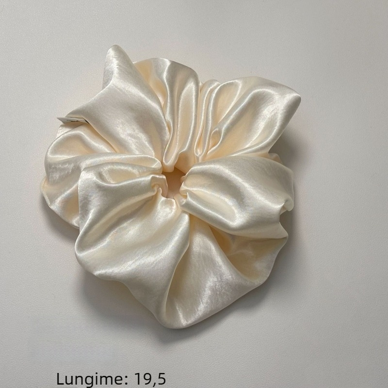 Elastic de păr extra-large, satin perlat lucios, stil franțuzesc și coreean