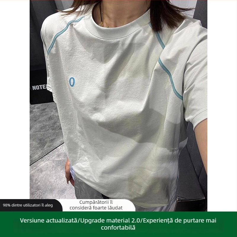 Tricou feminin ușor răcoros, cu protecție UV, uscare rapidă, mânecă scurtă, top sport lejer pentru alergare, ciclism și badminton