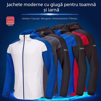 FeelTime jachetă de antrenament cu glugă pentru toamnă-iarna, uscare rapidă, pentru baschet și fotbal