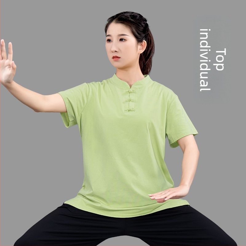 Tricou Tai Chi cu mânecă scurtă pentru practică Qi Gong – uniformă de vară 2025