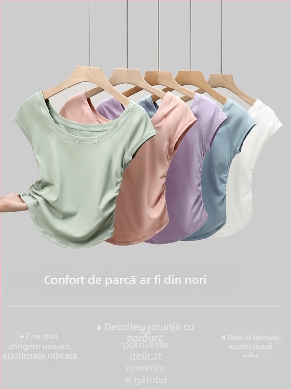 Set de yoga pentru femei: top scurt și pantaloni, vară 2025, mărime mare, Pilates, fitness și ciclism