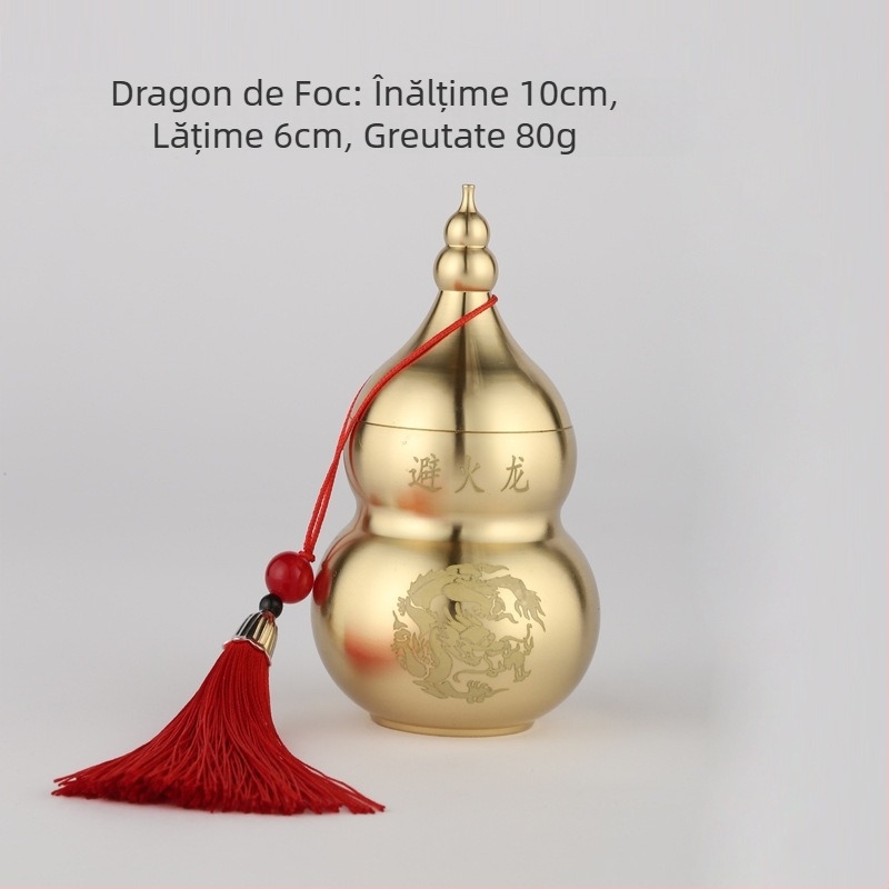 Ornament dragon din alamă pentru sticlă, decor de bucătărie, colț nord-vest cu motiv de dovleac și Poartă a Cerului
