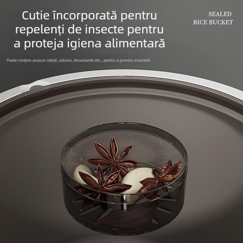 Container pentru orez și făină, sigilat, protecție împotriva umezelii și dăunătorilor, capacitate 4–5 L