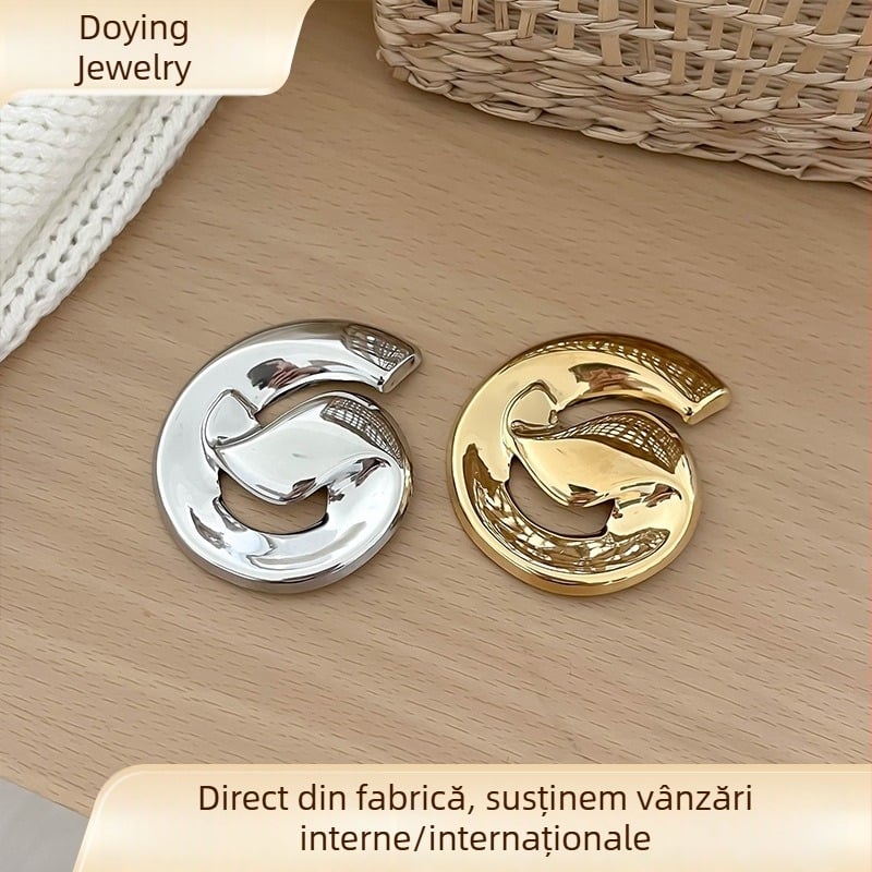 Broșă pentru rever în stil vintage european-american, cu design spiral unic, accesoriu elegant pentru costum
