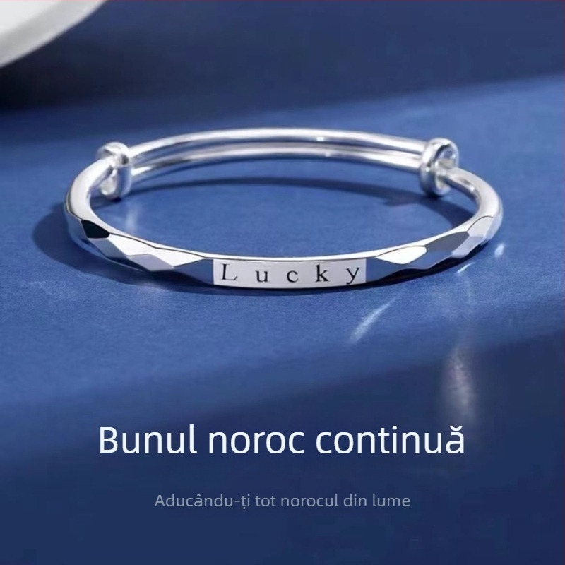 Brățară Lucky pentru femei din cupru alb, cu execuție de precizie, brățară reglabilă cu alunecare, bijuterii minimalist de vară, design unic