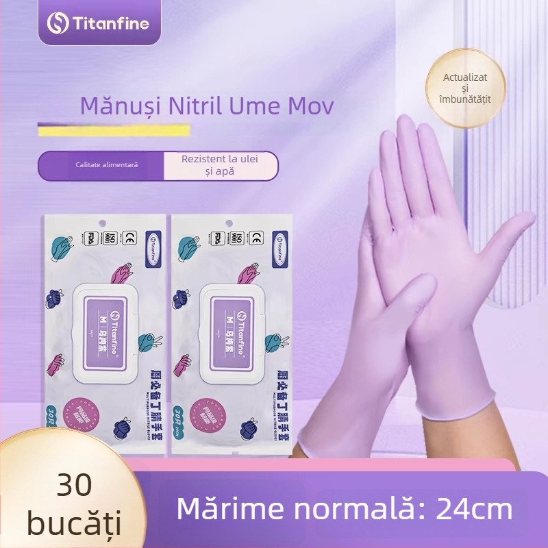Mănuși de unică folosință din nitril, de calitate alimentară – ușoare, elastice, rezistente la abraziune, impermeabile la apă și la ulei, antiderapante, fără necesitatea spălării