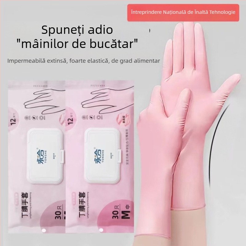 Mănuși de spălat vase pentru bucătărie, lungi și groase, rezistente la uzură, cu o potrivire strânsă, impermeabile, pentru spălat vase, spălat rufe și treburile casnice