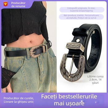 Centură pentru femei din denim, stil coreean, decorativ, INS-inspired, accesoriu versatil de modă