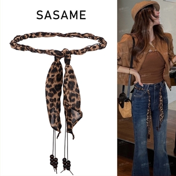 Stil Boem, accesorii universale pentru curea, eșarfă de mătase, șnur de nylon cerat, centură țesută manual, accesoriu de modă pentru femei