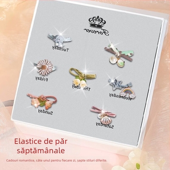 Set de elastice pentru păr și bentiță cu senzație premium, dulce și stilat pentru fete, accesorii pentru păr pentru coadă de cal înaltă