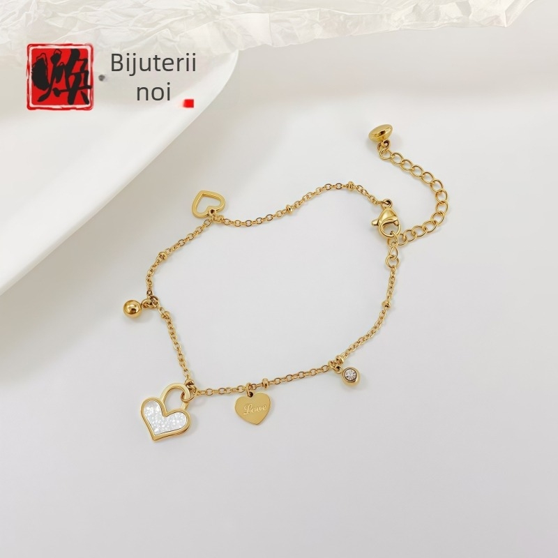 Brățară nouă pentru femei din oțel inoxidabil, inimă, bijuterii moderne, nu se decolorizează