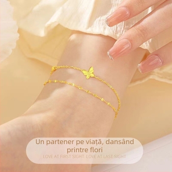 Brățară cu fluture și mărgele norocoase — minimalistă, lux rafinat, stil de nișă