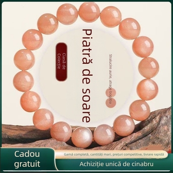 Brățară din piatră de soare roz, design original feminin