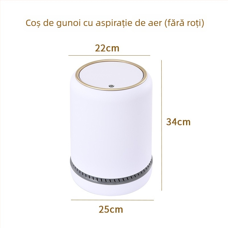 Coș de gunoi casnic cu capac apăsat, capacitate mare, cu roți, pentru bucătărie și baie, cu două compartimente, sistem de adsorbție prin aer sub presiune