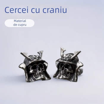 Cercei cu craniu pentru Halloween - cupru, stil punk, unisex
