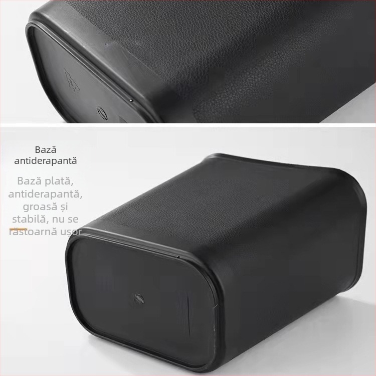 Coș de gunoi din plastic dreptunghiular, satinat, fără capac, cu 8 L capacitate, întărit, rezistent la presiune, pentru uz casnic
