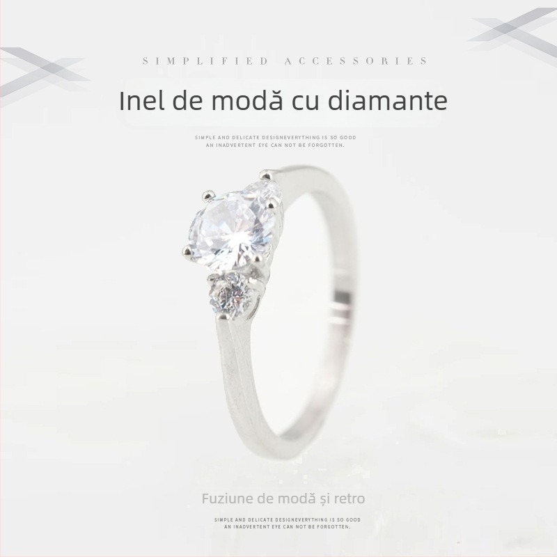 Inel din oțel titan cu diamant pentru bărbați și femei, inel de cuplu unisex îndrăzneț, design minimalist și versatil